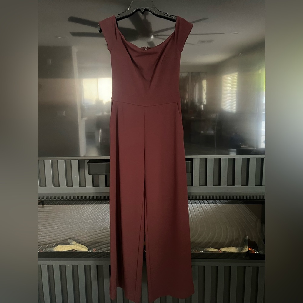 Express Elegant Burgundy Jumpsuit